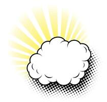 sun rays shine from behind cloud vector