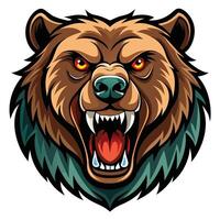 the head of a bear with open mouth vector