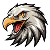 an eagle head with open mouth open beak vector