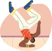 A flat style illustration of street dancer vector
