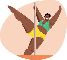 A flat style illustration of pole dancer vector