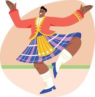 Regional dancer performance illustration in flat style vector