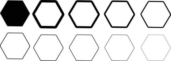 Simple and Elegant Hexagon Shape Icons for Digital and Print Use vector