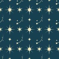 Pattern of shiny sparkle light yellow stars on dark background. Celebration, night texture for textile, wrapping paper vector