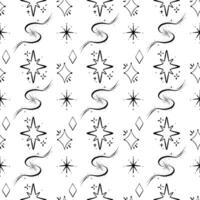 Stars seamless pattern. Hand-drawn sparkle stars are perfect for textiles, wrapping paper, and creative backgrounds. vector