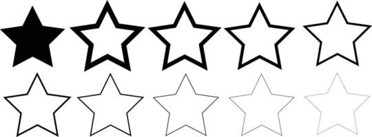 Five Star Shape Icons for Digital and Print Use On White Background vector