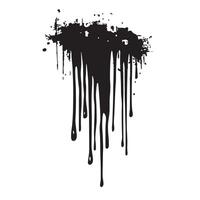 Moody Grunge Black Dripping Effect with a Sketchy Brush Look vector