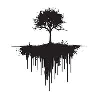 Bold Black Dripping Pattern with a Weathered Texture vector
