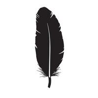Aged Paper Effect Black Feather with a Rough Hand-Drawn Look vector