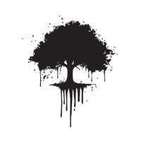 Freeform Black Ink Dripping Art with Expressive Strokes vector