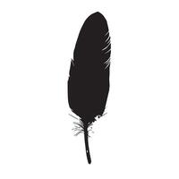 Vintage Rough-Stroked Black Feather with a Smudged Look vector