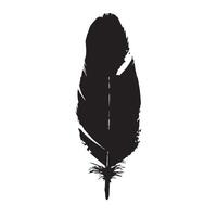 Bold Stroked Black Feather Silhouette with a Rough Texture vector