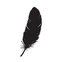Simplistic Black Feather Sketch with a Distressed Appearance vector