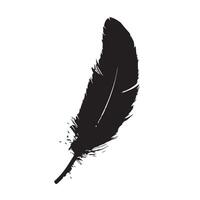 Gritty Black Feather Sketch with a Rough Ink Outline vector