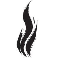 Hand Painted Black Fire Icon with a Rough Texture vector