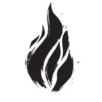 Dynamic Black Flame with a Rough Brush Look vector