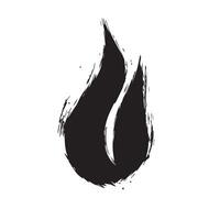 Artistic Chaos Black Flame with Rough Brush Strokes vector