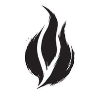 Textured Black Flame with Bold Ink Strokes vector