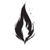 Charcoal Styled Black Fire with Distressed Elements vector