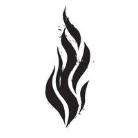 Wild Black Fire Icon with Expressive Texture vector