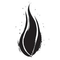 Bold Black Flame with Rough Grunge Effect vector