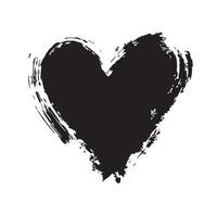 Passionate Strokes Black Heart with Grunge Texture vector