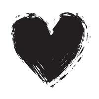 Rugged Black Heart with Expressive Brush Strokes vector