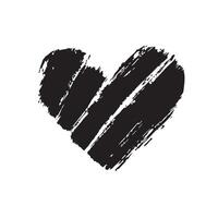 Artistic Black Heart with Rugged Texture vector