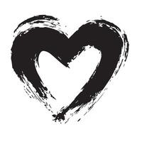 Abstract Black Heart with Expressive Brush Work vector