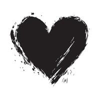 Expressive Black Heart Ink Stroke Art vector