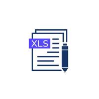 edit xls document icon on white vector