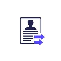 export profile, personal data or account icon vector