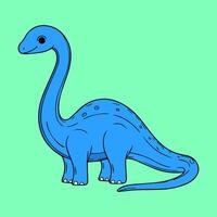 Dinosaur. illustration of a dinosaur on a green background. vector