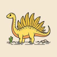 a cartoon dinosaur with long spikes on its back vector