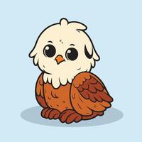 Cute cartoon owl sitting on the ground. graphic cartoon illustration for your design vector