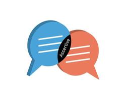 Assertive Communication Skill expressing your point of view in a way that is clear and direct while still respecting others in isometric vector
