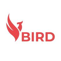 abstract bird flat minimalist logo design isolated on white background vector