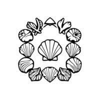Seashell Summer. A Stunning Coastal Illustration of Seashells in a Decorative Pattern Perfect for Beach Lovers and Summer Vacationers vector