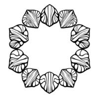 Elegant Circular Frame. Black and White Abstract Ornament. Perfect for invitations cards and decorative projects. A stylish and modern with a geometric floral pattern. vector