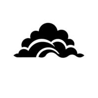 Abstract Black Cloud Wave. Minimalist Graphic Simple Modern Geometric Pattern Digital Art Stylish Black and White Image vector
