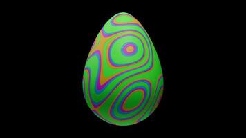Green And Violet Pattern On A Rotating Easter Egg video