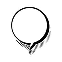 Versatile Line Art Speech Bubble with Shadow for Print vector