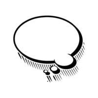Blank Thought Bubble with Outline Shadow Line Art vector