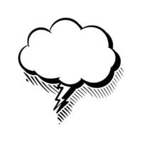 Line Art Speech Bubble with Shadow for Comics vector