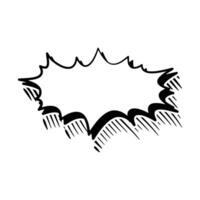 Line Art Speech Bubble with Outline Shadow vector