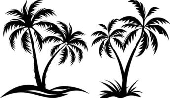 Decorative palm Tree Silhouette with Elegant Leaves Perfect for Art Design vector