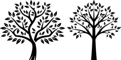 Whimsical Stylized Tree silhouette Illustration with Playful Elements vector