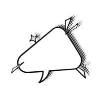 Line Art Speech Bubble with Halftone Shadow for Storytelling vector