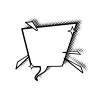 Versatile Line Art Chat Bubble with Halftone Shadow for Apps vector