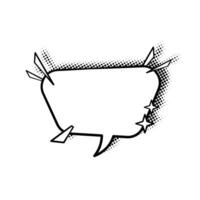 Elegant Line Art Dialogue Bubble with Halftone Shadow vector